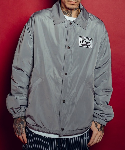 「Subciety」 ナイロンブルゾン LARGE グレー メンズの画像