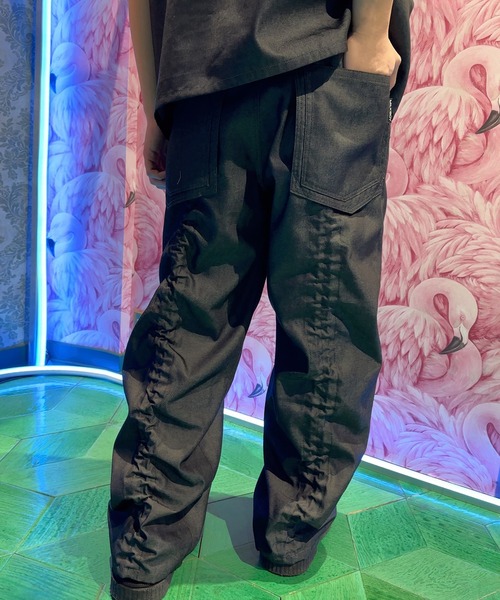 ワイドパンツ ジーンズ DRAW CORD パンツ メンズ レディースの画像