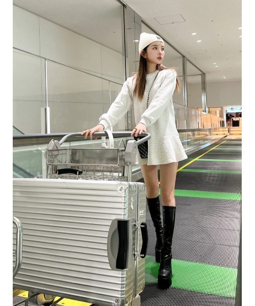 「Darich」 長袖ワンピース FREE グレー レディース_画像4