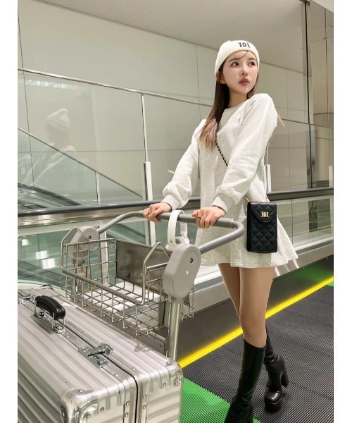 「Darich」 長袖ワンピース FREE グレー レディース_画像5