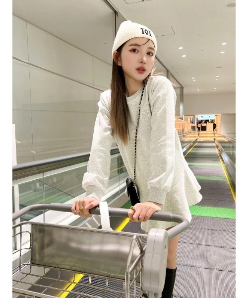 「Darich」 長袖ワンピース FREE グレー レディース_画像6