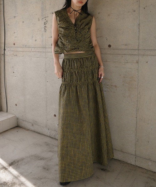 Ameri（アメリ） スカート MEDI 2WAY SHIRRING TOP WITH SKIRT