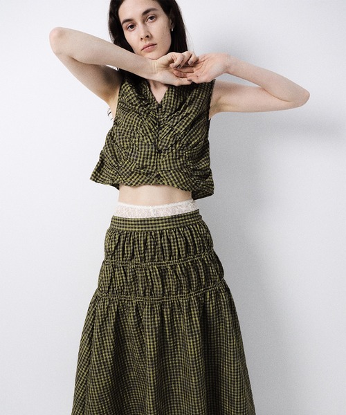 Ameri（アメリ） スカート MEDI 2WAY SHIRRING TOP WITH SKIRT