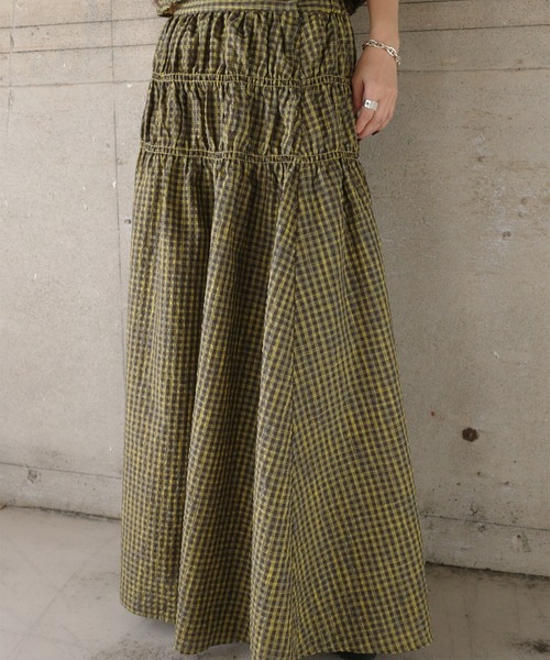 ロング スカート 夏 MEDI 2WAY SHIRRING TOP WITH SKIRT | Ameri | 05