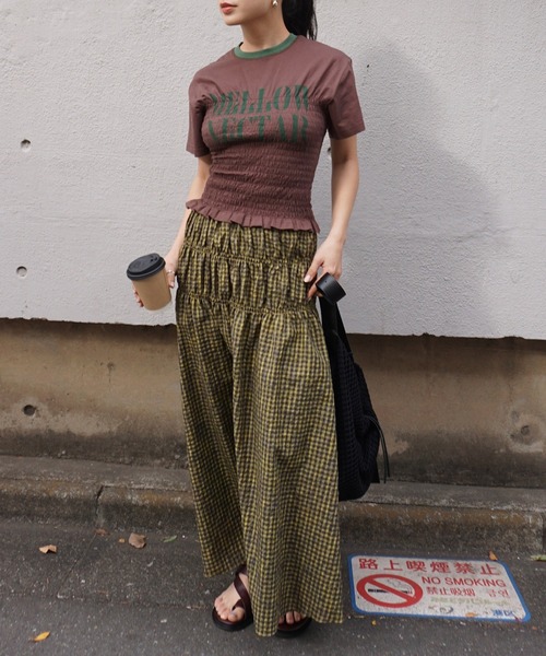 Ameri（アメリ） スカート MEDI 2WAY SHIRRING TOP WITH SKIRT