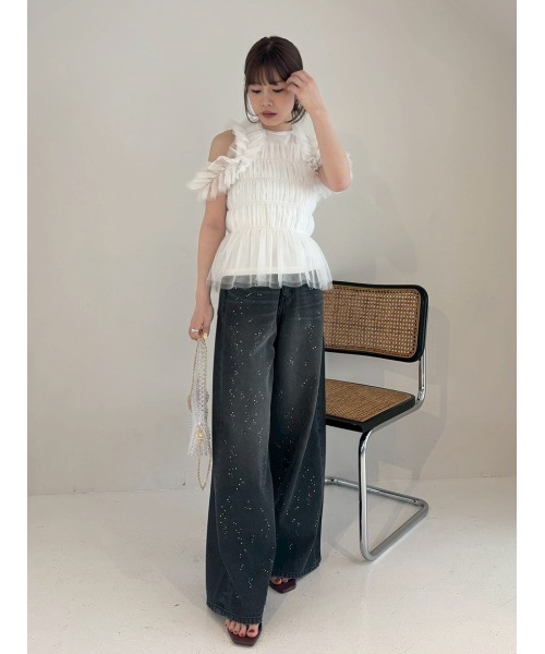 FRAY I.D（フレイ・アイディー） tシャツ 半袖 チュールコンビ2way