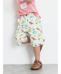 ハーフパンツ パンツ ハーフ丈恐竜柄ひんやりパ...の詳細画像3