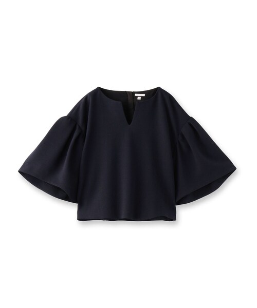 「DRESSTERIOR」 7分袖カットソー 36 ネイビー レディース_画像3