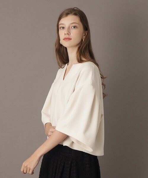 「DRESSTERIOR」 7分袖カットソー 36 ネイビー レディース_画像5