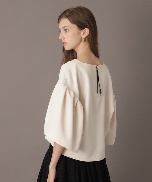 「DRESSTERIOR」 7分袖カットソー 36 ネイビー レディース_画像6