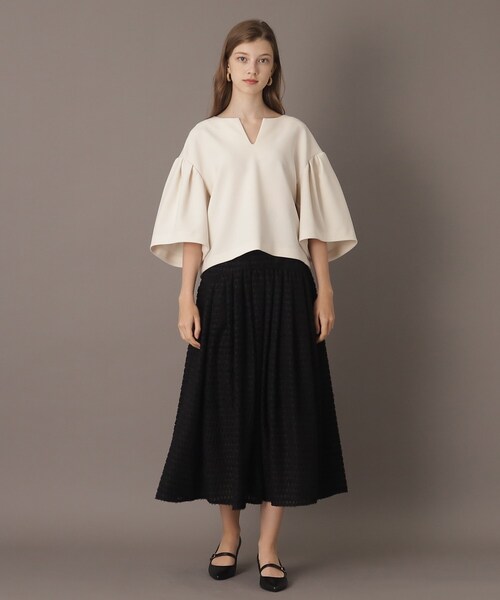 「DRESSTERIOR」 7分袖カットソー 36 ネイビー レディース_画像7