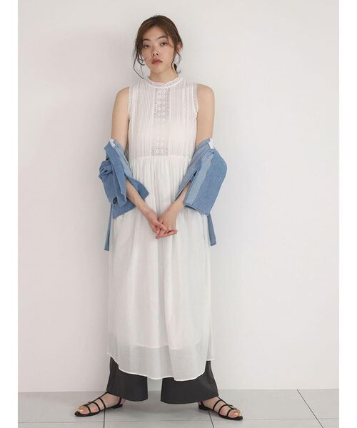 FIKA.（フィーカ） ワンピース Sleeveless lace panel onepiece