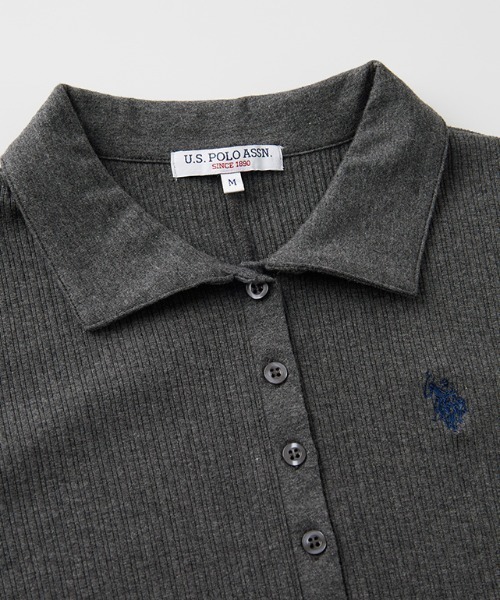 「U.S. POLO ASSN.」 長袖ワンピース LL ネイビー レディース_画像5