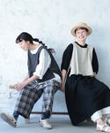 ベスト ジレ 結ぶピンタックなベスト レディースの詳細画像1
