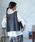 ベスト ジレ 結ぶピンタックなベスト レディースの詳細画像5