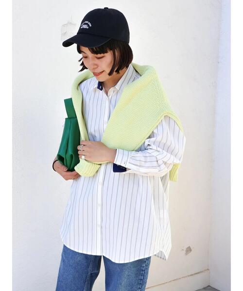 「AMERICAN HOLIC」 長袖シャツ L ブルー レディース_画像2