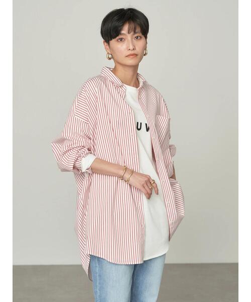 「AMERICAN HOLIC」 長袖シャツ L ブルー レディース_画像3