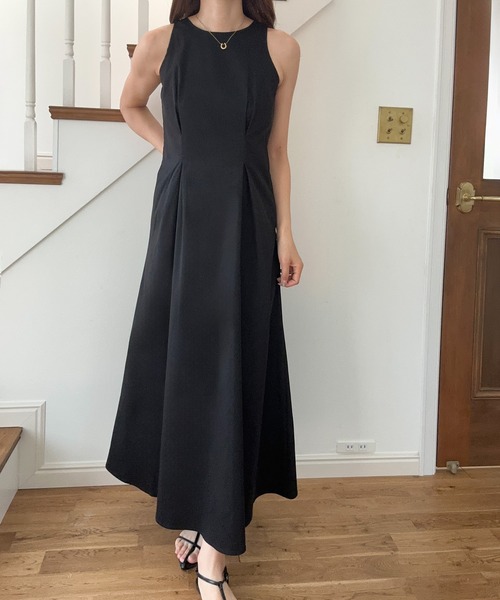 「LAUIR」 ノースリーブワンピース SMALL ブラウン レディース_画像4