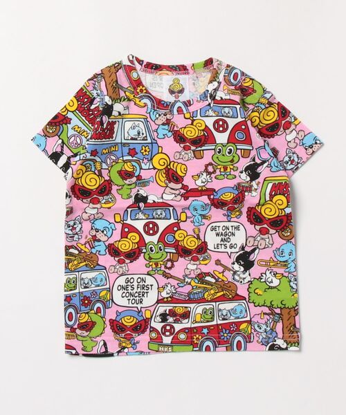 HYSTERIC MINI（ヒステリックミニ） tシャツ BAND WAGON総柄 半袖T