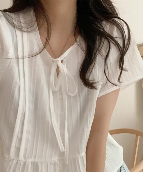 「FAVORITO」 半袖ブラウス F ブルー レディース_画像9