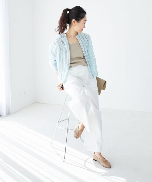 「le.coeur blanc」 ニットカーディガン 38 サックスブルー レディース_画像7