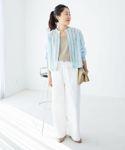 「le.coeur blanc」 ニットカーディガン 38 サックスブルー レディース_画像8