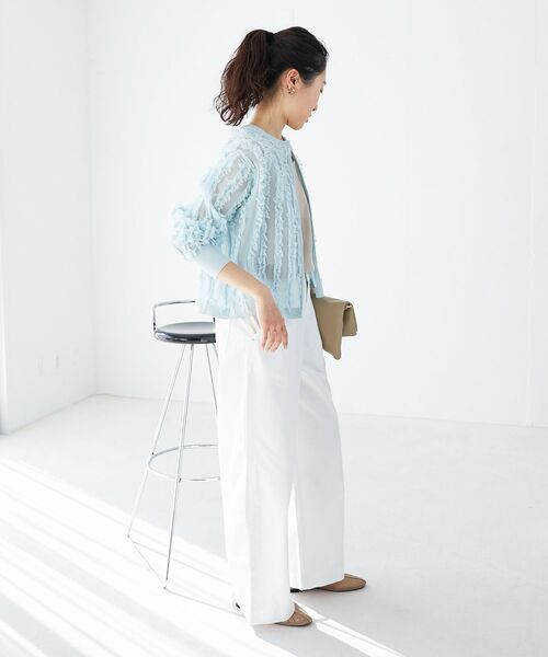 「le.coeur blanc」 ニットカーディガン 38 サックスブルー レディース_画像9