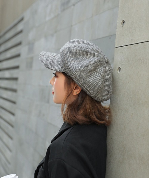 BLANC FICELLE 帽子 キャスケット ミックス柄 キャスケット レディース