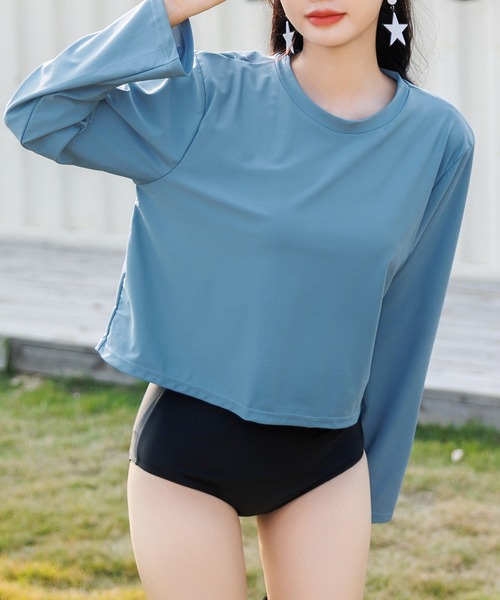 大人のラッシュガードパフショルダートップス 大人のラッシュガードパフショルダートップス 大人のラッシュ