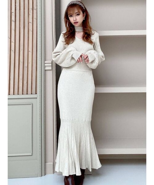 フィットす ワンピース 通販 Paypayモール リボンチョーカーマーメードニットワンピース Zozotown Paypayモール店
