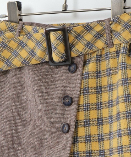 ikka（イッカ） スカート 「キッズ」ツイード風切り替えラップ