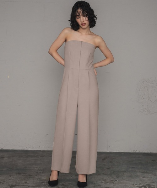 Flolia（フロリア） パンツドレス ノーカラージャケット