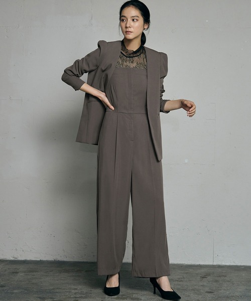 ROOM903 結婚式 およばれ オールインワン パンツ ベージュ サイズL RUIRUE BOUTIQUE（ルイルエブティック） パーティードレス 結婚式