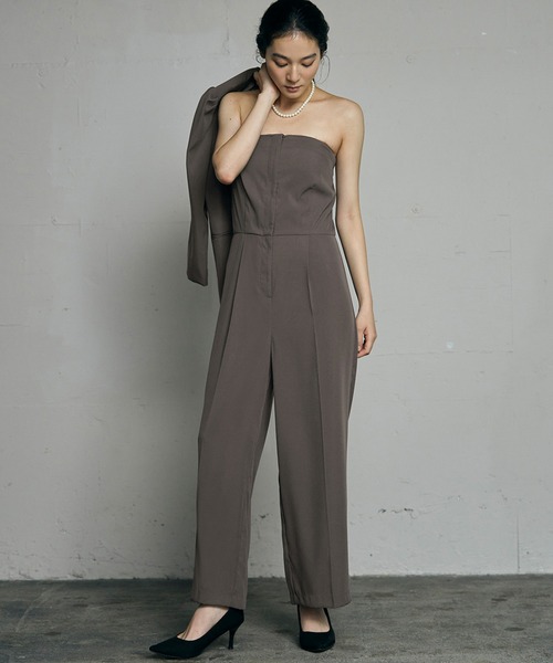 Flolia（フロリア） パンツドレス ノーカラージャケット