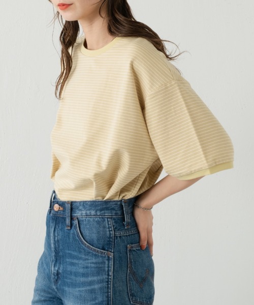 tシャツ Tシャツ 【WEB限定】リンガーボーダー5分袖TEE4,620円
