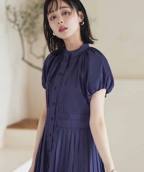 RUIRUE BOUTIQUE ワンピース プリーツコンビワンピース