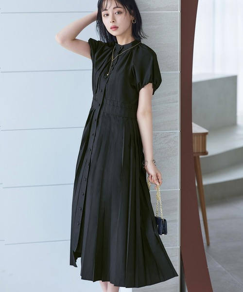 RUIRUE BOUTIQUE ワンピース プリーツコンビワンピース