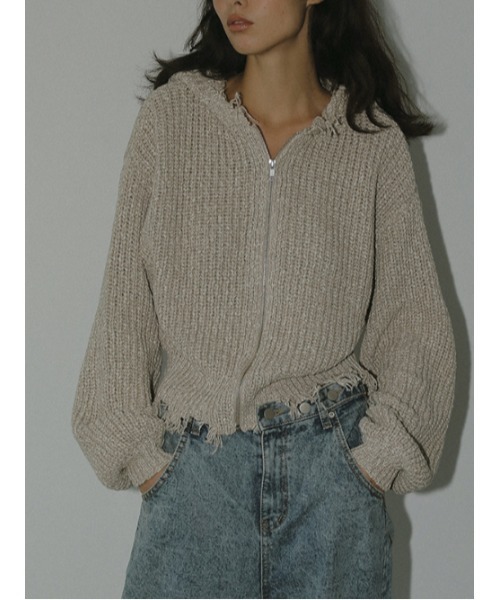 AMAIL コンパクトミニニット AMAIL（アマイル） ニット セーター Mix bulky hood knit レディース