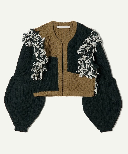未使用品 LEINWANDE Patchwork Cardigan カーディガン leinwande カーディガン Hand Knitted Patchwork Cardigan
