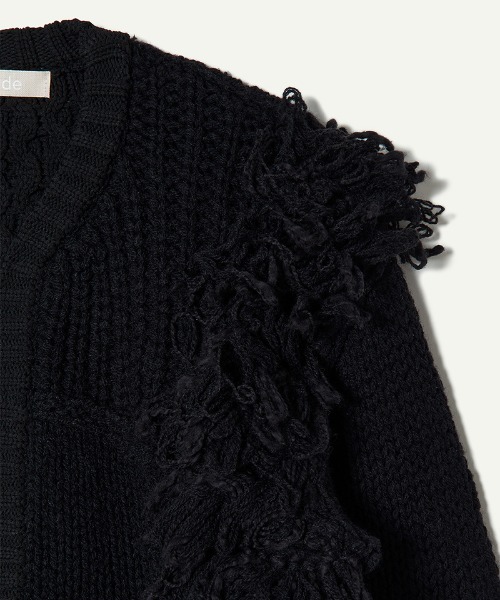 未使用品 LEINWANDE Patchwork Cardigan カーディガン leinwande カーディガン Hand Knitted Patchwork Cardigan