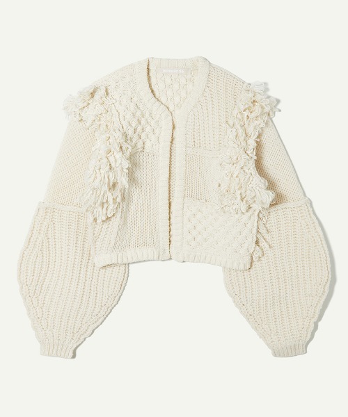 未使用品 LEINWANDE Patchwork Cardigan カーディガン leinwande カーディガン Hand Knitted Patchwork Cardigan