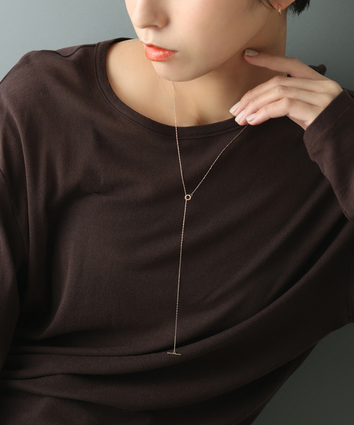 Lilas Tバーラディアントチェーン60センチネックレス Lilas ネックレス Tバーラディアントチェーン60cmネックレス K10