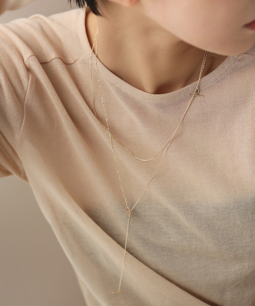 Lilas ネックレス Tバーラディアントチェーン60cmネックレス K10