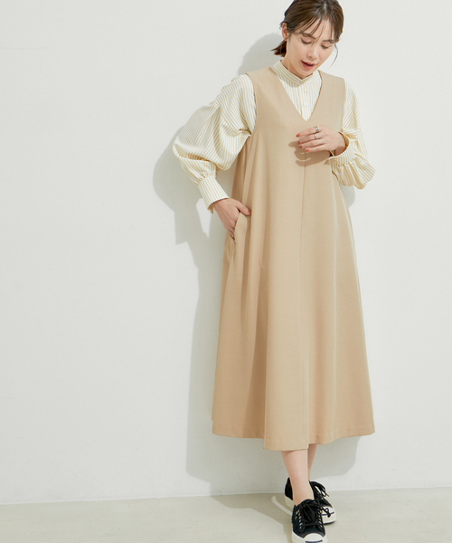 LE CERCLE par rope' ワンピース 「オケージョン対応」Vネックフレア