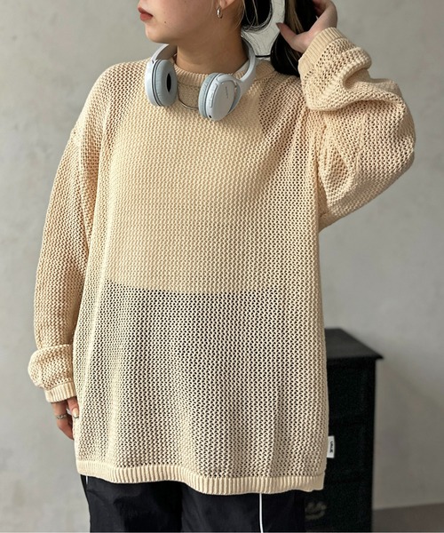 CPCM セーター ニット メッシュニットプルオーバー メンズ