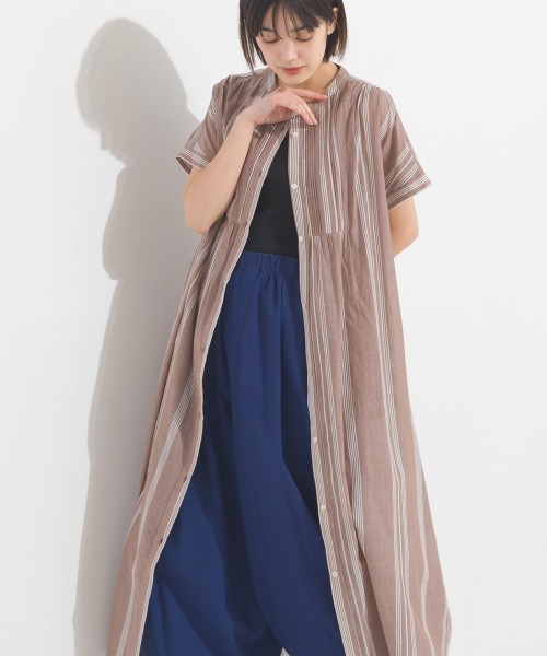 OMNES（ファッション） シャツワンピース コットンボイル総柄