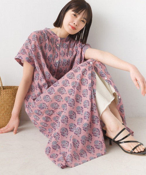 OMNES（オムネス） シャツワンピース コットンボイル総柄半袖シャツ