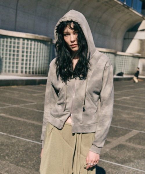 トップス viavanda RUST DOUBLE ZIP HOODIE RUST DOUBLE ZIP HOODIE / GRAY – VIAVANDA