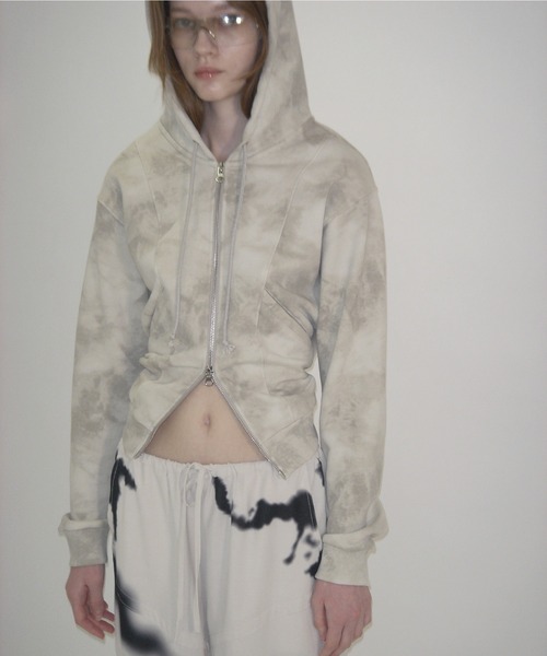 トップス viavanda RUST DOUBLE ZIP HOODIE RUST DOUBLE ZIP HOODIE / GRAY – VIAVANDA