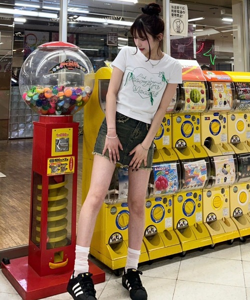 tシャツ A'GEM/9 × .kom 「.KOM/ドットケーオーエム」ハートリボン 半袖カットソー レディース メンズ KOM tシャツ A'GEM/9 × .kom 「.KOM/ドットケーオーエム」ハート